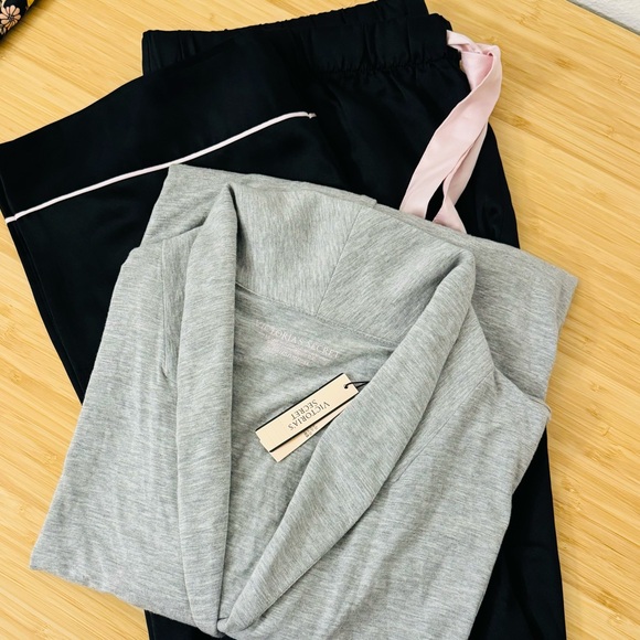 Victoria's Secret Pajama Sleepwear Modal Heaveny Top Cardigan & Satin Pants L - Picture 9 of 9